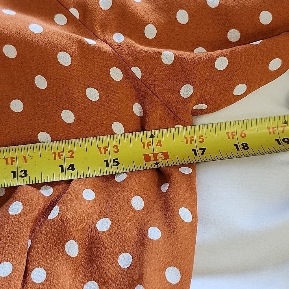 Flynn Skye Golden Polka Dot Open Back Bell Sleeve Tie Back Mini Dress XSMALL - Picture 10 of 12